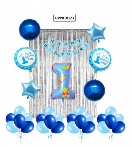1st Birthday Boy Theme 60pc Set