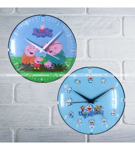 Analog Round Wall Clock with Glass