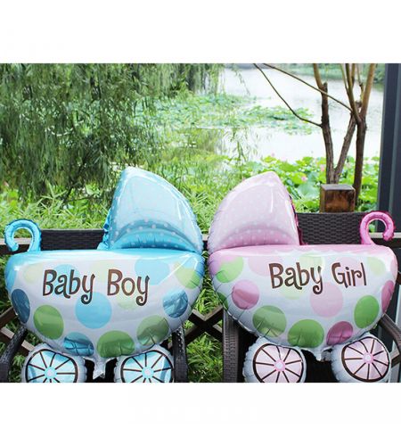 Baby Girl & Baby Boy Cradle Foil Balloon - Pack of 2