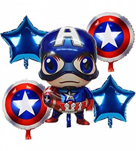 Captain America Foil Balloon Set Of 5 Pcs