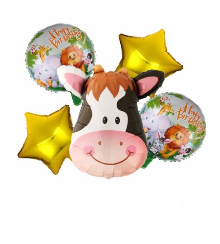 Cow Head Foil Balloon Set Of 5 Pcs
