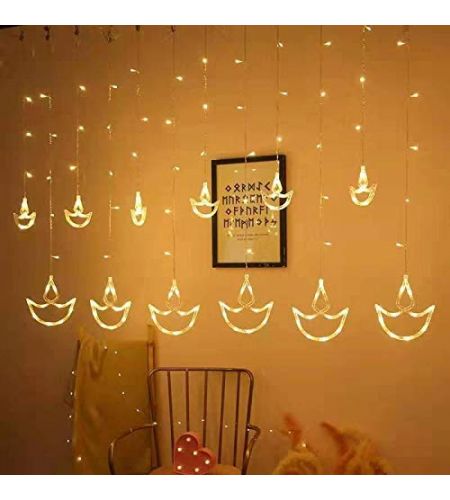 Diya Curtain Lights - 12 Diya