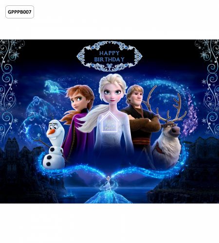 Frozen Birthday Party Photo booth Backdrop - 8ft x 6ft - GPPPB007