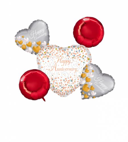 Happy Anniversary Foil Balloon Set Of 5 Pcs....