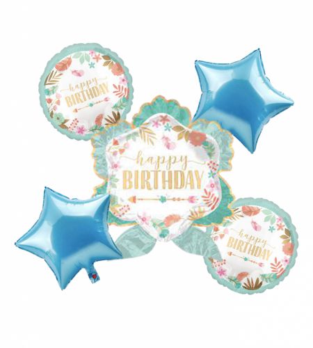 Happy Birthday Foil Balloon Set Of 5 Pcs