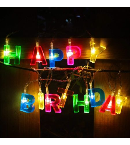 Happy Birthday Lights - 13 LED Letter Battery Operated String Lights