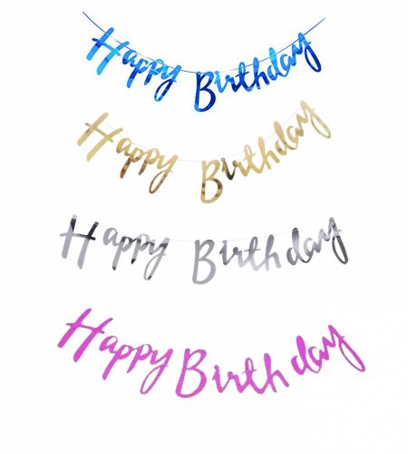 Happy Birthday Paper Banner ( Cursive )