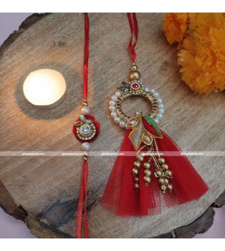 Kundan Moti Bhai and Bhabhi Rakhi (Set of 2)