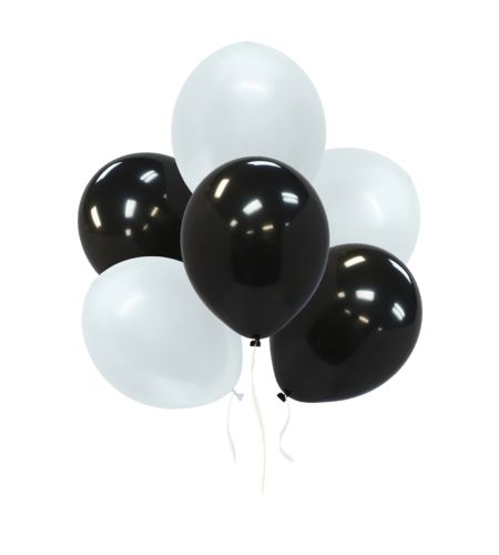 Latex Balloons With Black - 50pc