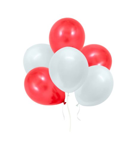 Latex Balloons With White - 50pc
