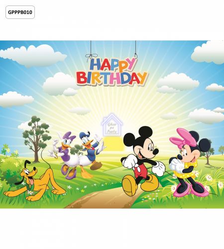 Mickey Mouse Birthday Party Photo booth Backdrop - 8ft x 6ft - GPPPB010