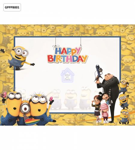 Minions Birthday Party Photo booth Backdrop - 8ft x 6ft - GPPPB001