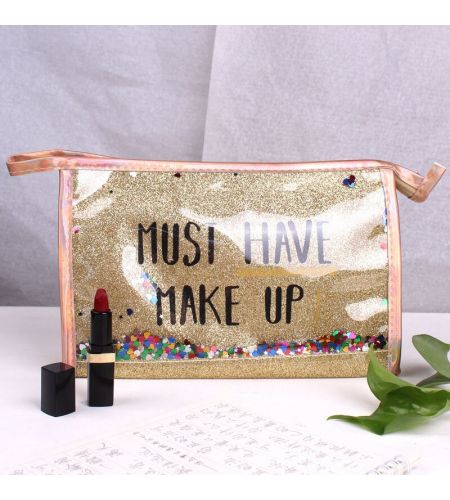 Must Have Make Up Pouches ( Gold )