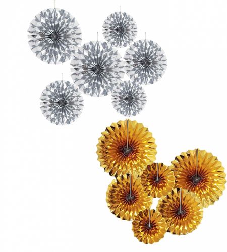 Paper fans Metallic