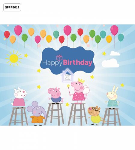 Peppa Pig Birthday Party Photo booth Backdrop - 8ft x 6ft - GPPPB012