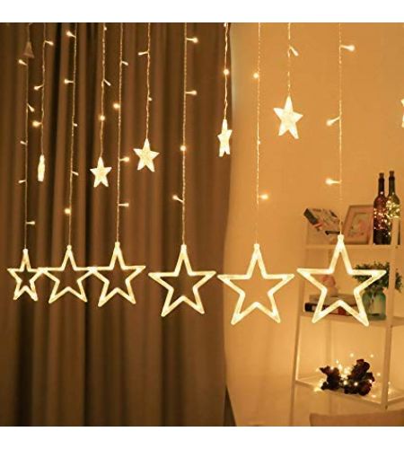 Star Curtain Lights - 12 Stars