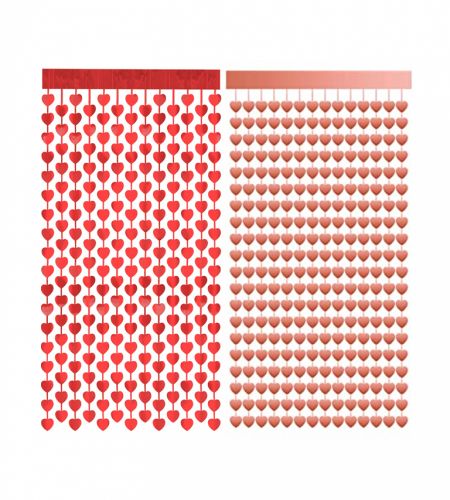 Heart Foil Curtains (Set Of 2)