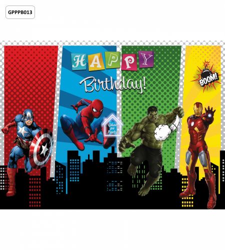 Superhero Birthday Party Photo booth Backdrop - 8ft x 6ft - GPPPB013