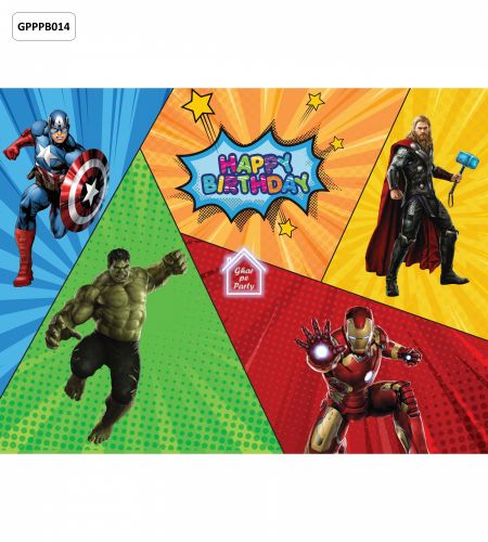Superhero Birthday Party Photo booth Backdrop - 8ft x 6ft - GPPPB014