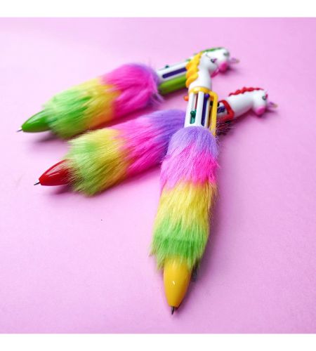 Unicorn Feather Pen For Girls / 6in1 Fur pen for Girls/Birthday Return Gift/Return Gift for Kids (Pack of 2)