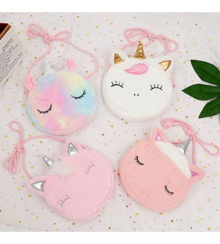 Unicorn Fur Round Sling Bag