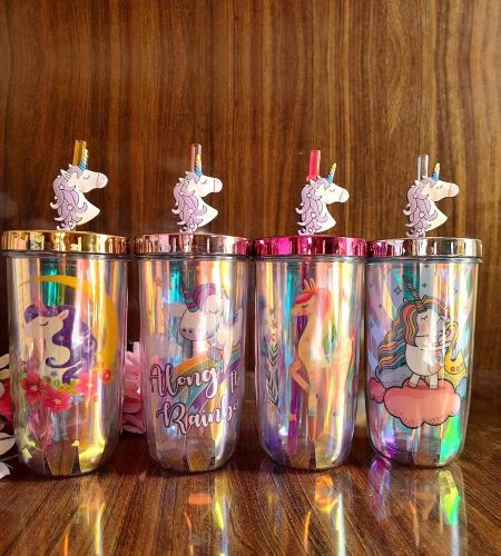 Unicorn Holographic Sipper | Travel Sipper with Lid & Straw for Kids/Girls/Women/Gift